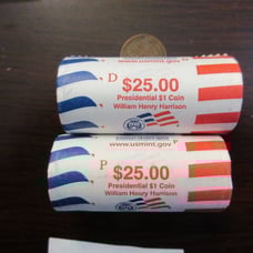 2009 William Henry Harrison Presidential 1 Coin Rolls P&D uncirculated ***rare