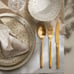 4 sets matte gold silverware from H&M
