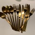 4 sets matte gold silverware from H&M