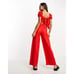 & Other Stories linen puff sleeve jumpsuit in red SIZE 4