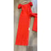 & Other Stories linen puff sleeve jumpsuit in red SIZE 4