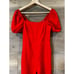 & Other Stories linen puff sleeve jumpsuit in red SIZE 4