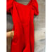 & Other Stories linen puff sleeve jumpsuit in red SIZE 4