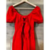 & Other Stories linen puff sleeve jumpsuit in red SIZE 4