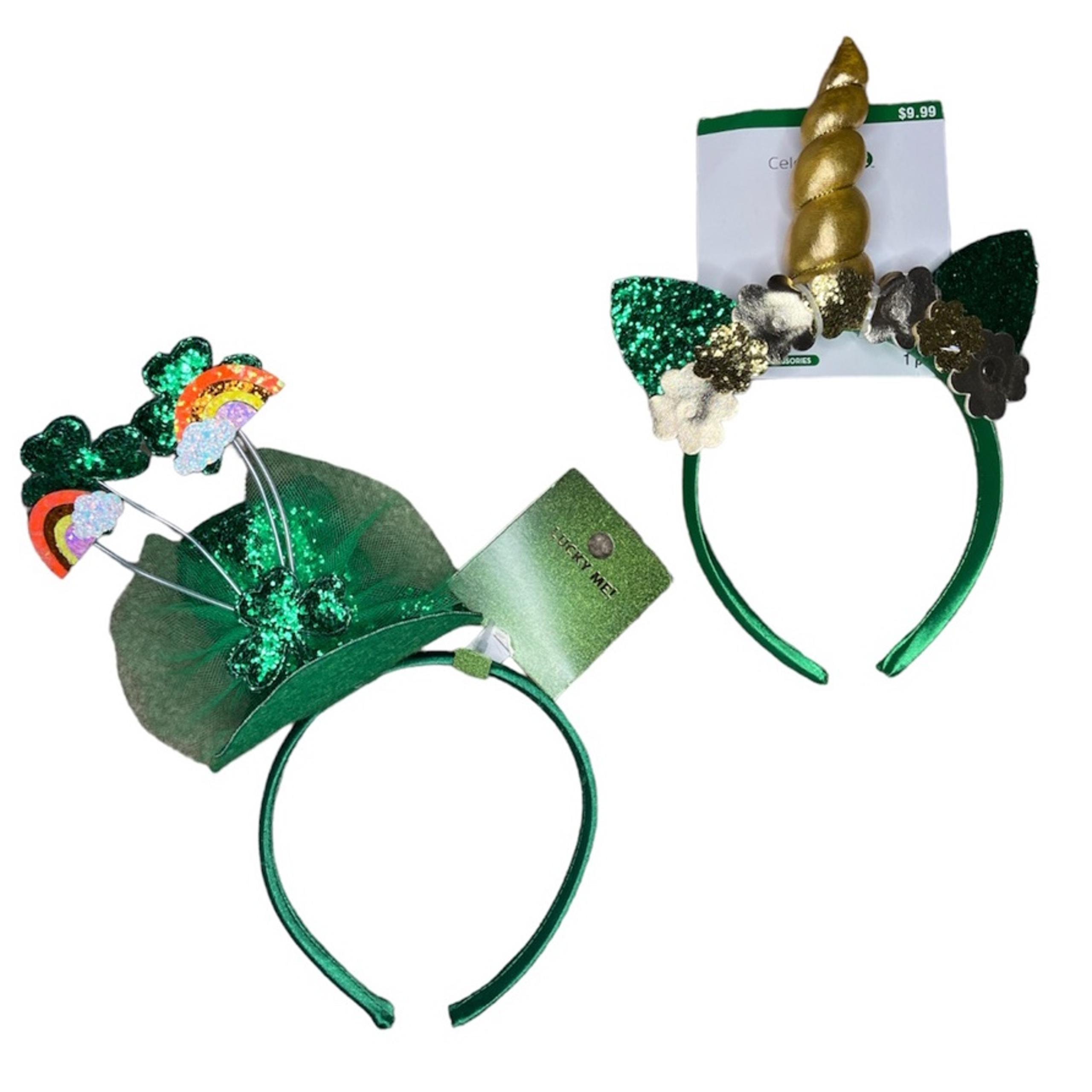 Set of 2 Saint Patricks day headbands clover