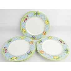 Set x7 Ceramic Salad Plates Mikasa Casual Classics Fruit Rapture Y4001 Thailand