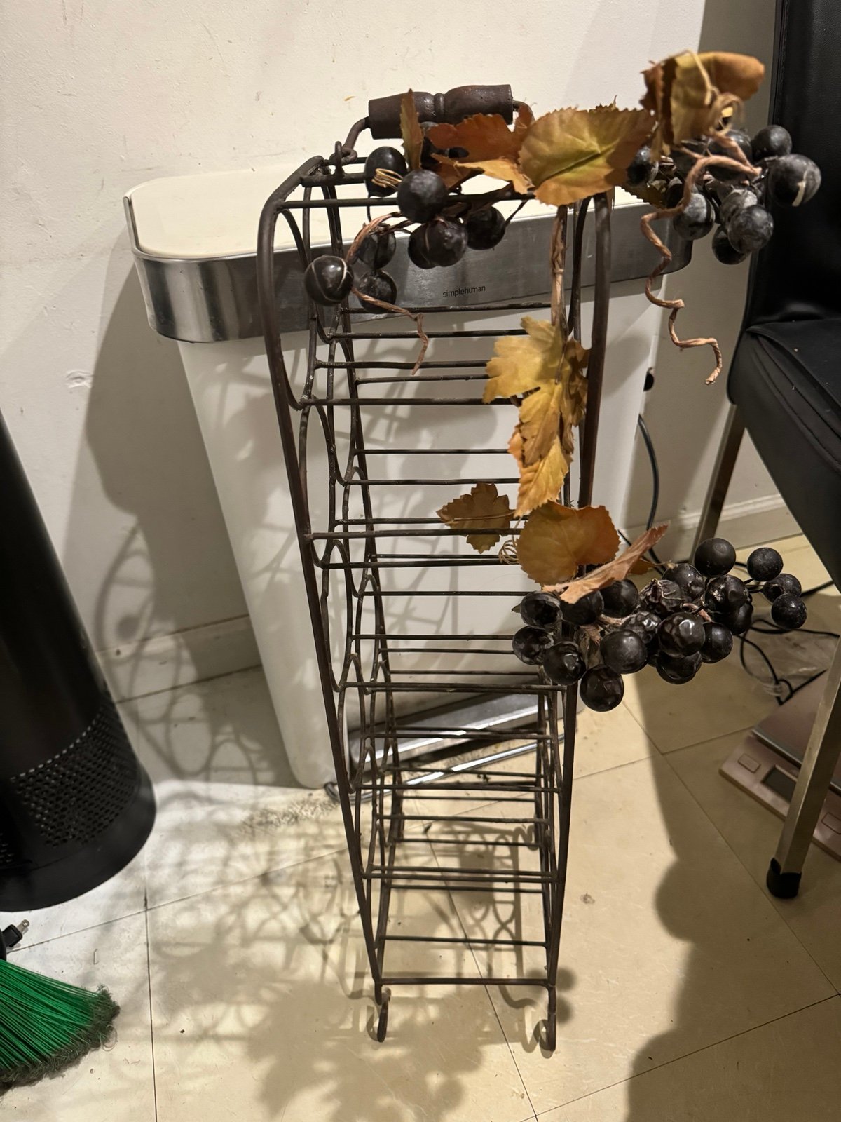 Vintage 12 Bottle Metal Wine Rack