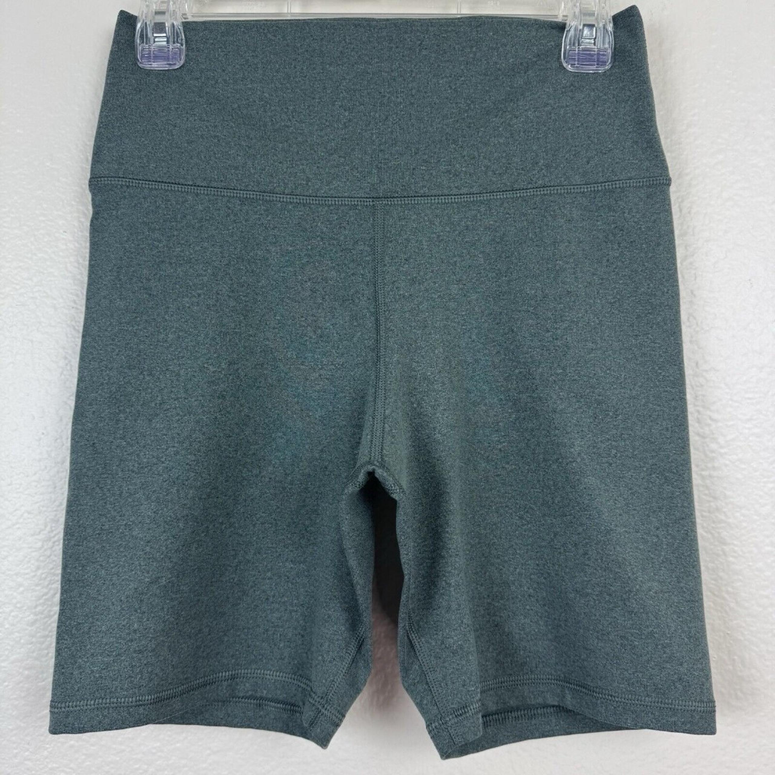 Aerie High Waist Yoga Athletic Bike Biker Shorts Sage Green Heather Large