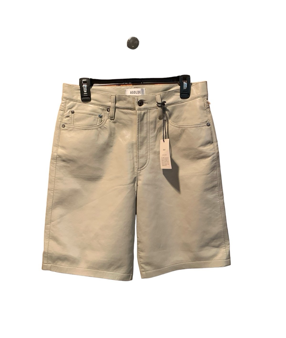 Agolde Recycled Leather Low Rise Jorts in Toast Size 27 NWT