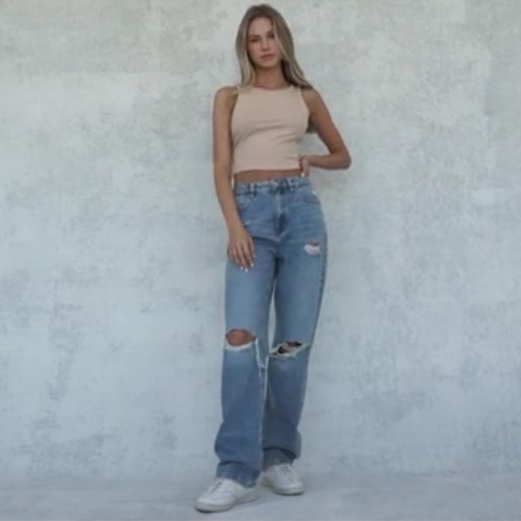 Pacsun Light Indigo Ripped '90s Boyfriend Jeans Sz 25