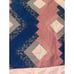 Handmade Vintage Quilt Pink Blue Blocks Knitted 95”x 83” Medium weight King Sz