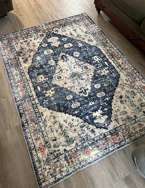 New Boho Tribal Area Rug - 3x5 Blue Living Room Rug Soft Non Slip Washable