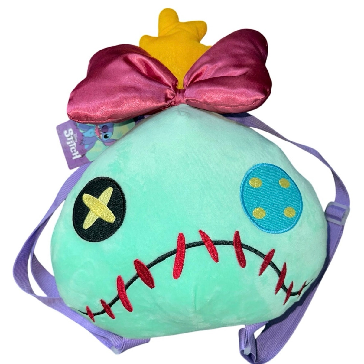 NWT Bioworld Disney Lilo & Stitch Scrump Doll Head Backpack Bag