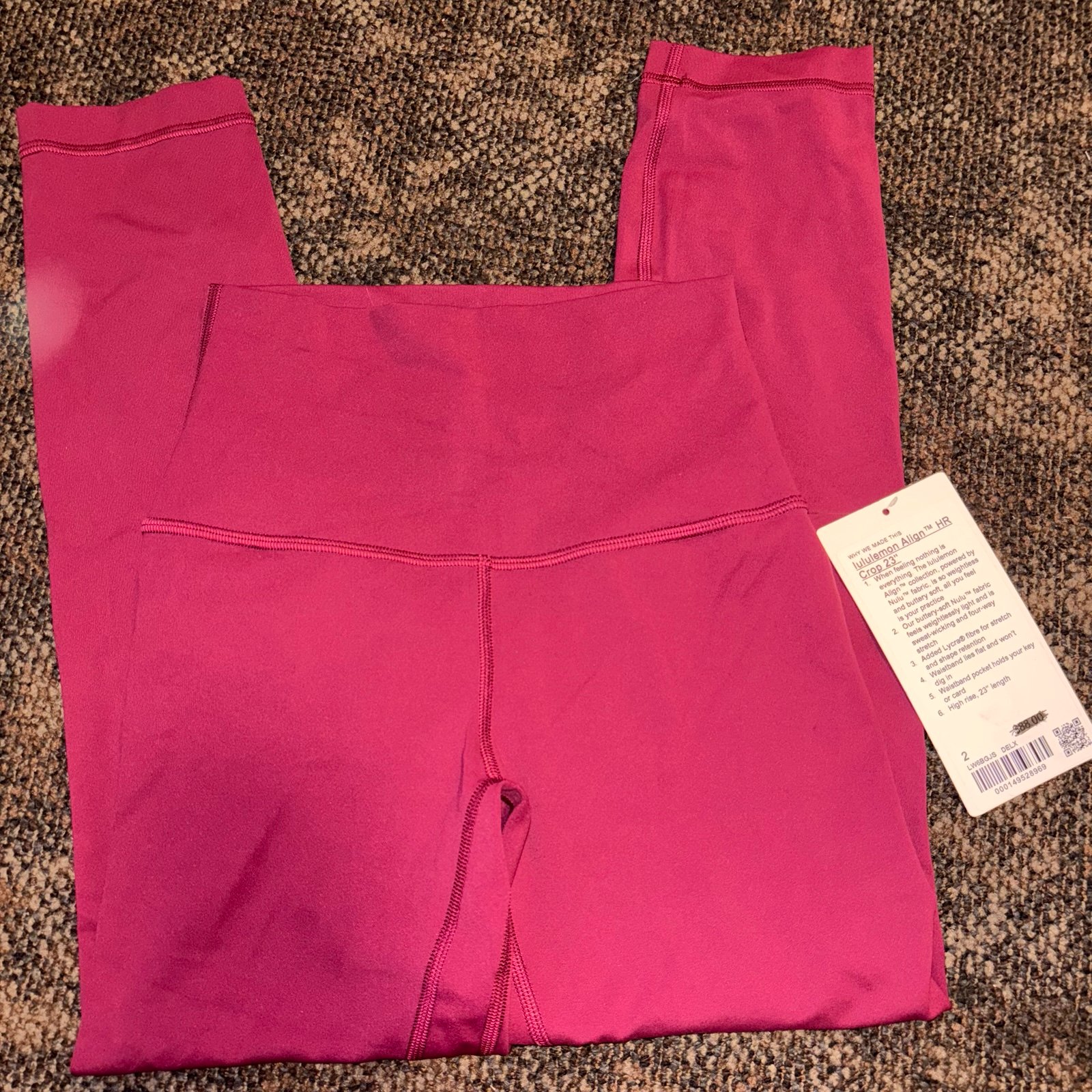 Lululemon Align Crop Leggings Pant 23” *Pockets Maroon size 2