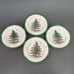 Spode Christmas Tree Bread & Butter Plates Green Band Lot of 4 - Retail 26 each