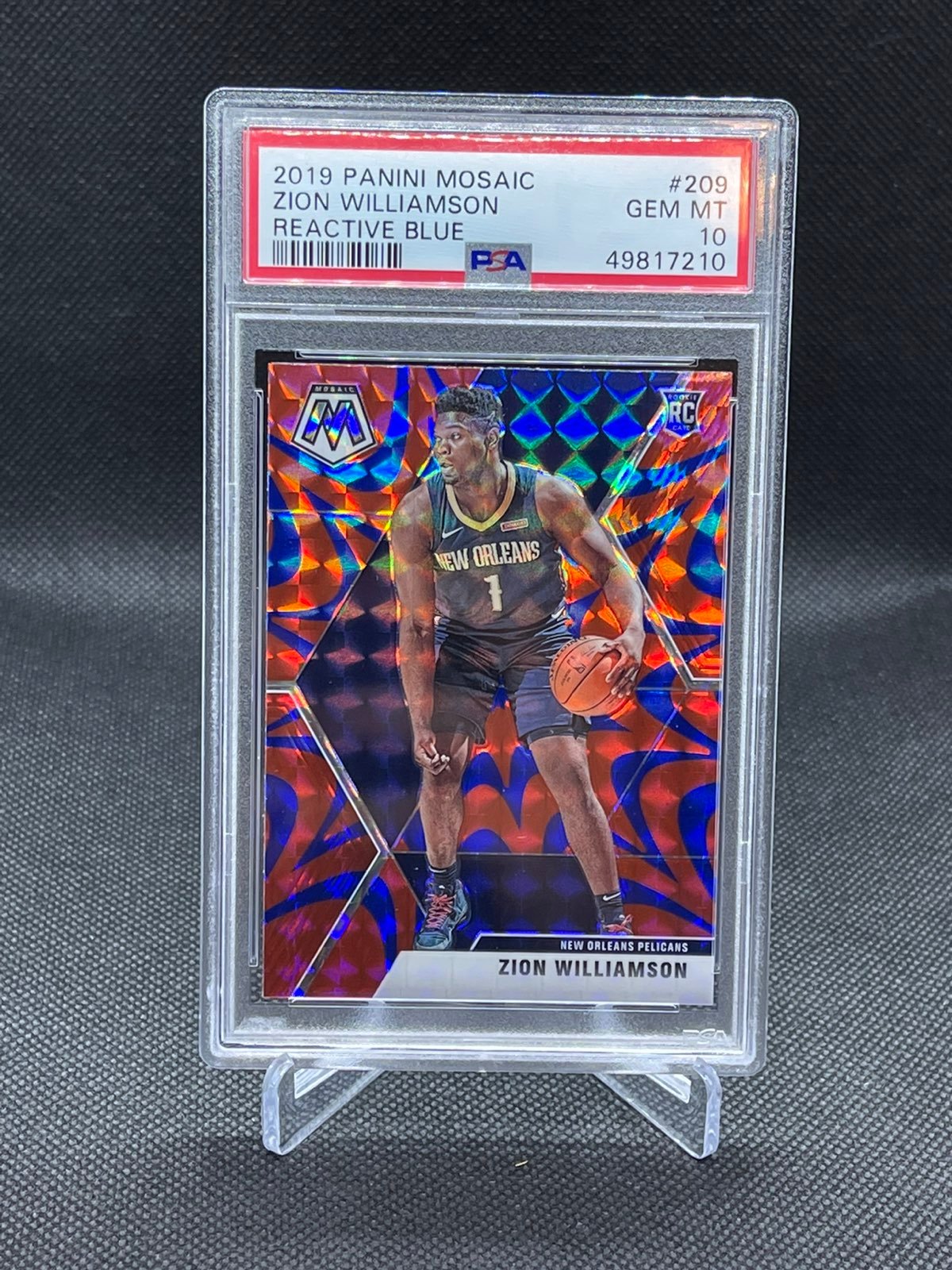 2019-20 Panini Mosaic Zion Williamson Rookie #209 PSA 10