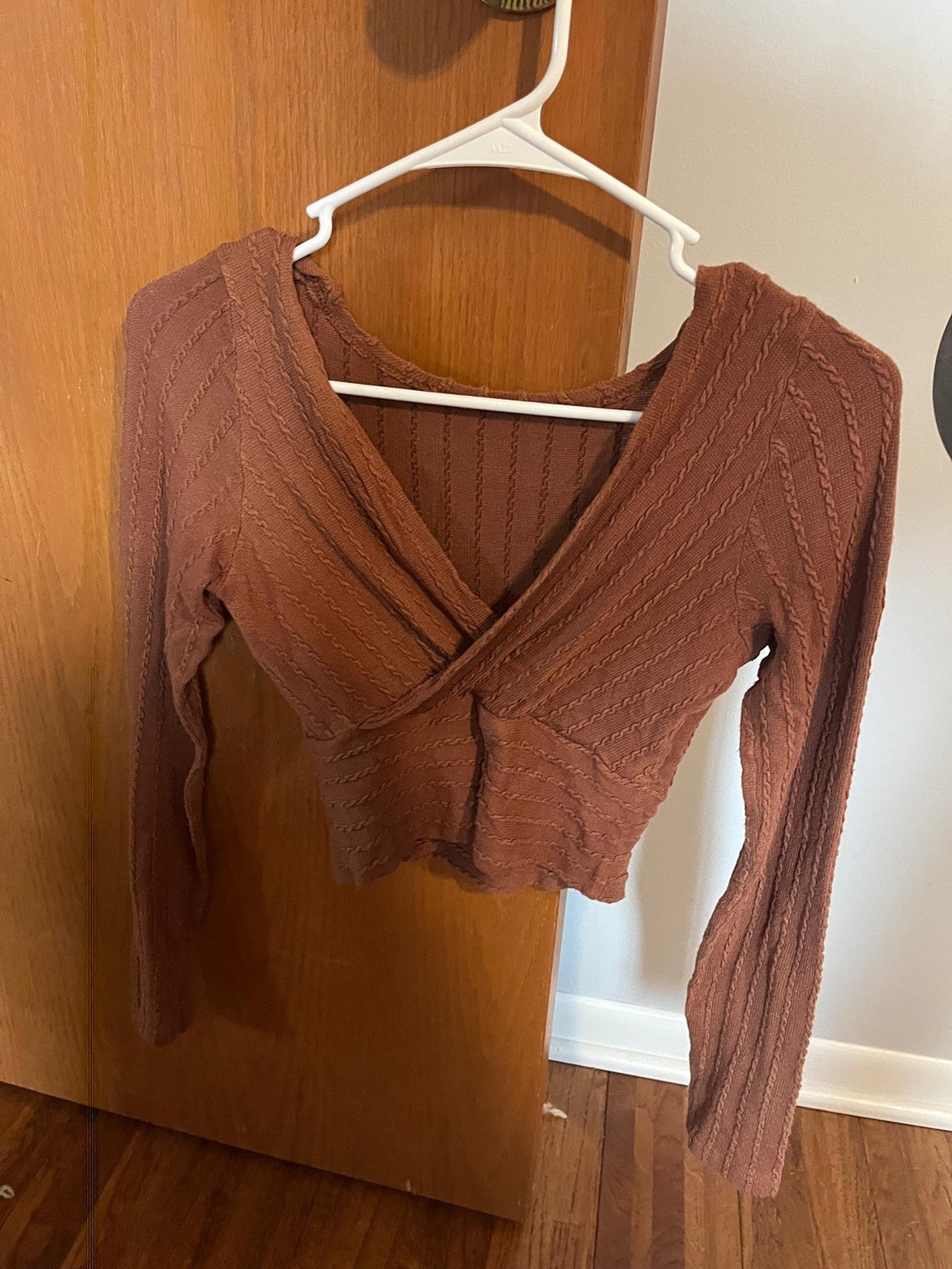 Shein Brown Long Sleeve Top Size Extra Small