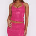 A Starry Night Embellished Halter Top Fuschia