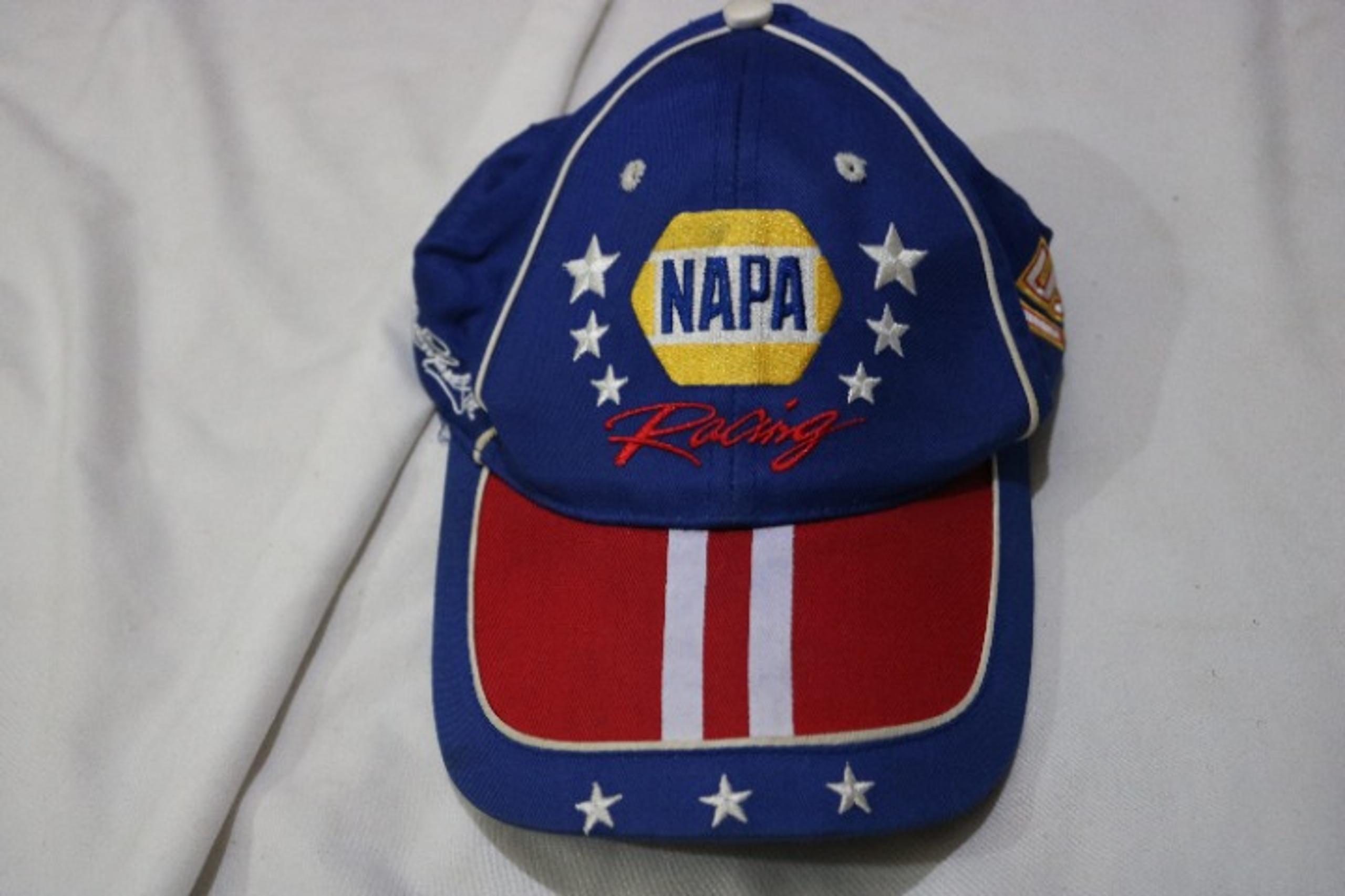 Vintage Michael Waltrip Hat Cap Strap Back Mens NASCAR Racing Napa Blue Patriot