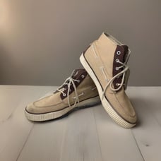 Polo Ralph Lauren Denton Casual Ankle Boat Shoes Canvas Men's Tan Size 10.5 D