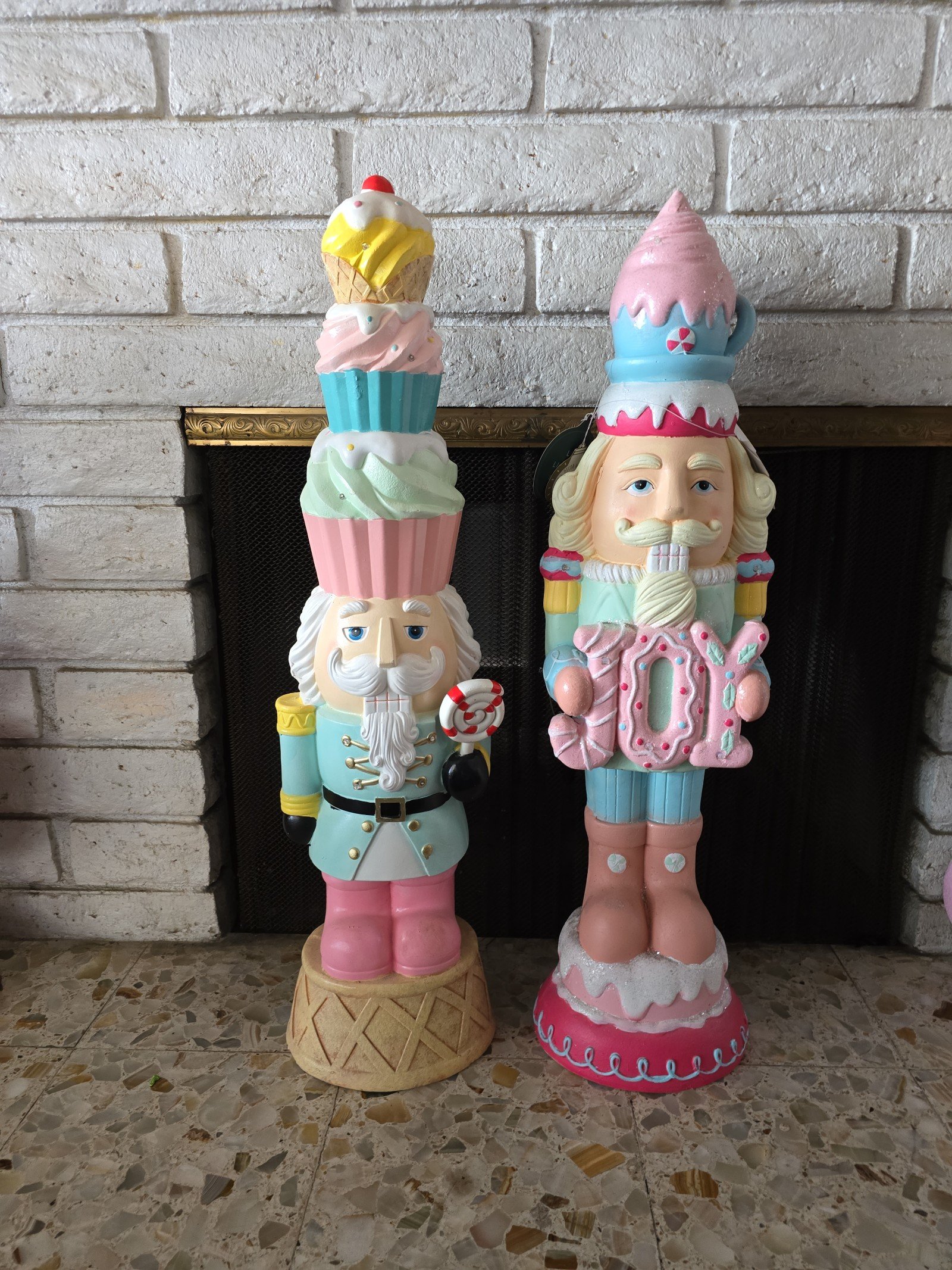 HTF Pastel X-Large Light-up Nutcrackers - both included