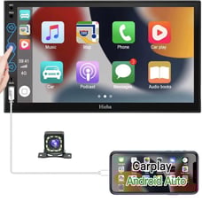 Car Stereo Compatible with Apple Carplay & Android Auto, 7 Inch HD Touchscreen