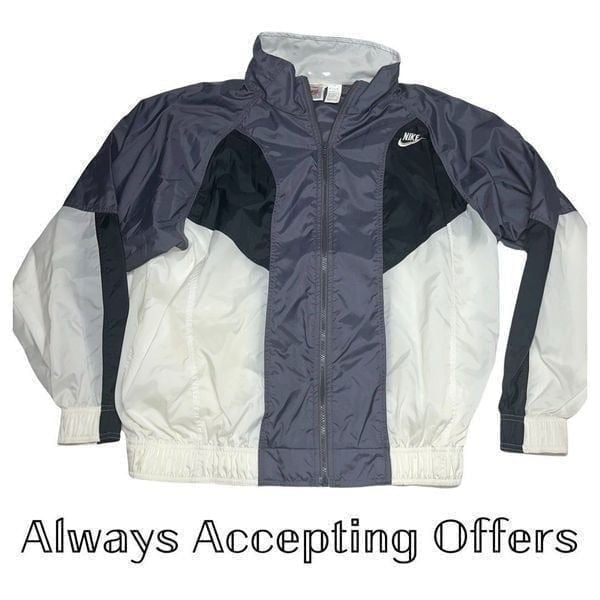 Vintage 90s Nike White Tag Color Block Windbreaker Nylon Full Zip Men's L