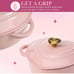 Paris Hilton Enameled Cast Iron Dutch Oven HeartShaped Pot with Lid Pink