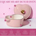 Paris Hilton Enameled Cast Iron Dutch Oven HeartShaped Pot with Lid Pink