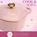 Paris Hilton Enameled Cast Iron Dutch Oven HeartShaped Pot with Lid Pink