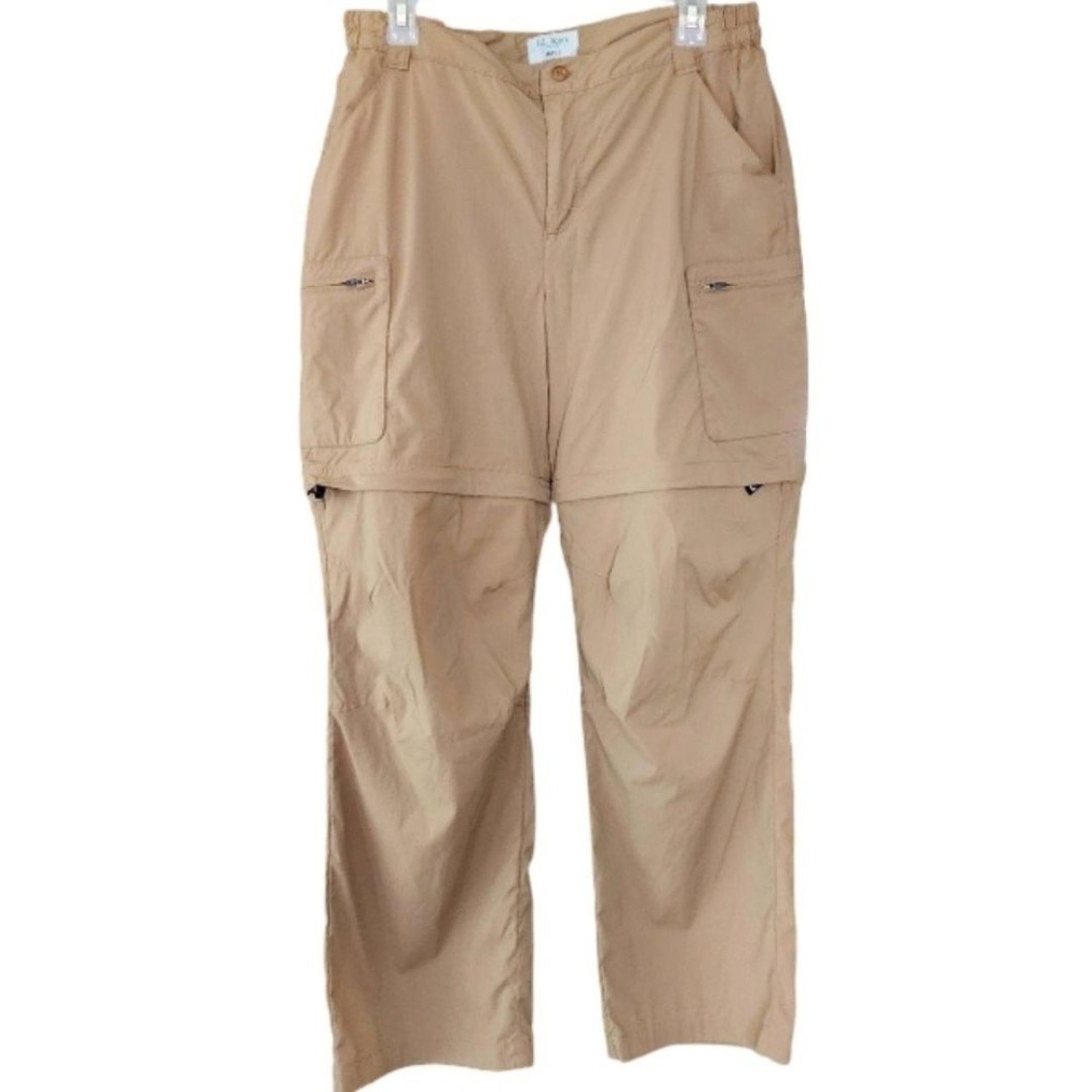 L.L.Bean Tan Convertible Hiking Cargo Pants Women's Medium Petite