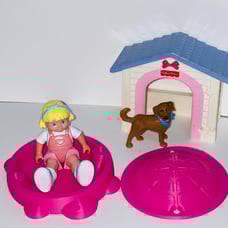 Fisher Price dream dollhouse turtle sandbox with lid pink doghouse girl & dog se