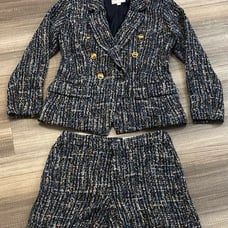 Charter Club | Elegant Tweed Blazer and Shorts Set with Gold Buttons- 6/8