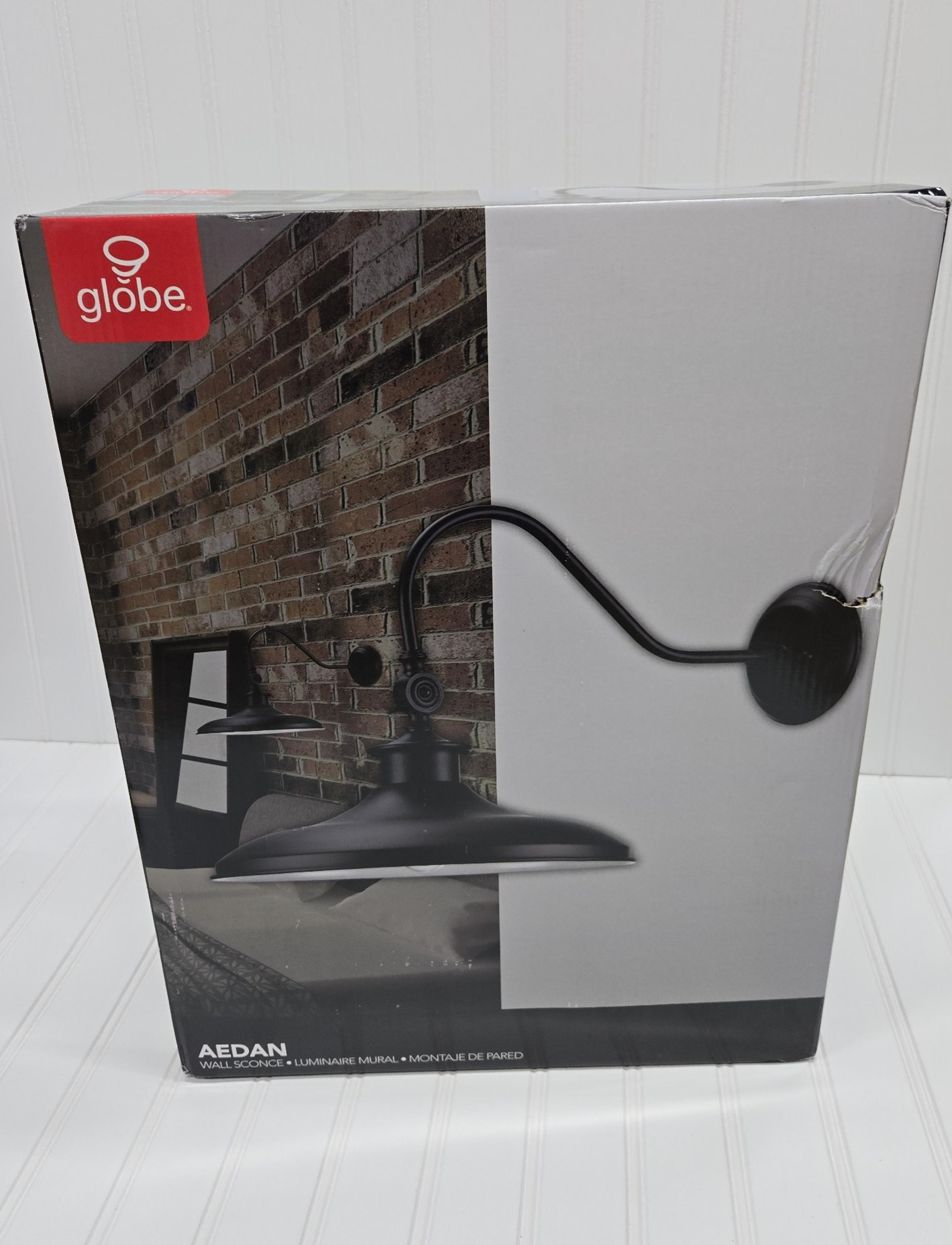 Globe Electric Aedan Wall Scone Black Finish NEW