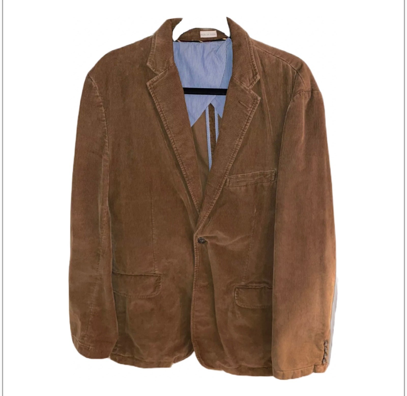 j crew mens blazer jacket brown corderoy large - vintage cord style