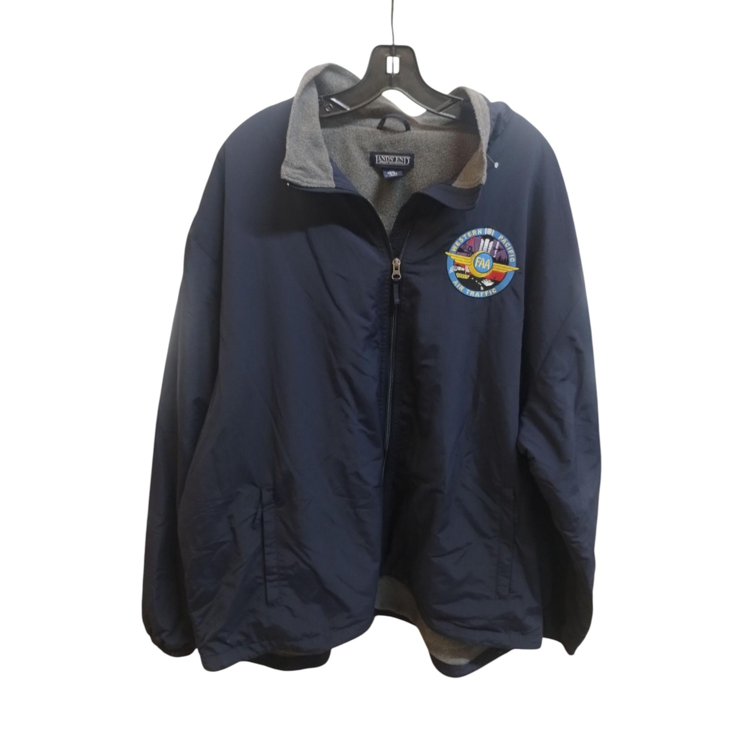 Lands End Men's size 2X Fleece Gorpcore Outerwear Jacket Western Pacific Logo