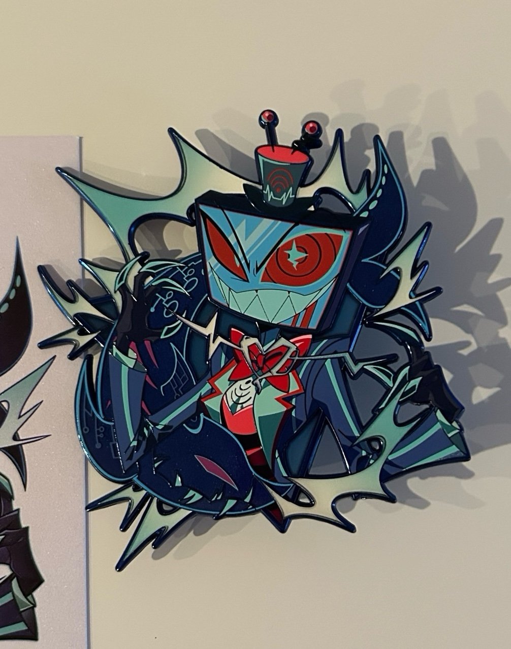 Fanmade Hazbin Hotel Vox Pin (Blue Chrome)
