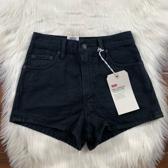 Levi’s Size 25 Black X Wellthread Ribcage High Rise Denim Jean Shorts