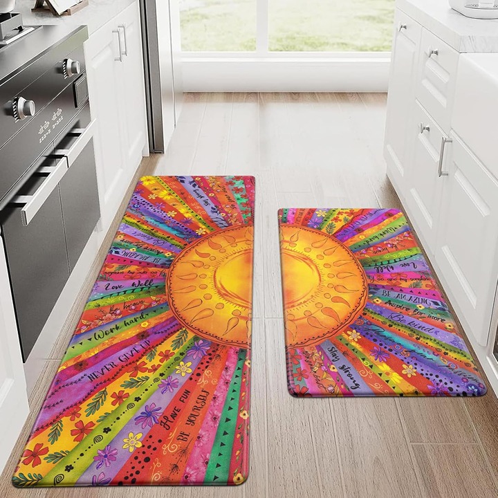 Kitchen Rugs Set of 2 Kitchen Mats for Floor Boho Anti Fatigue Mats