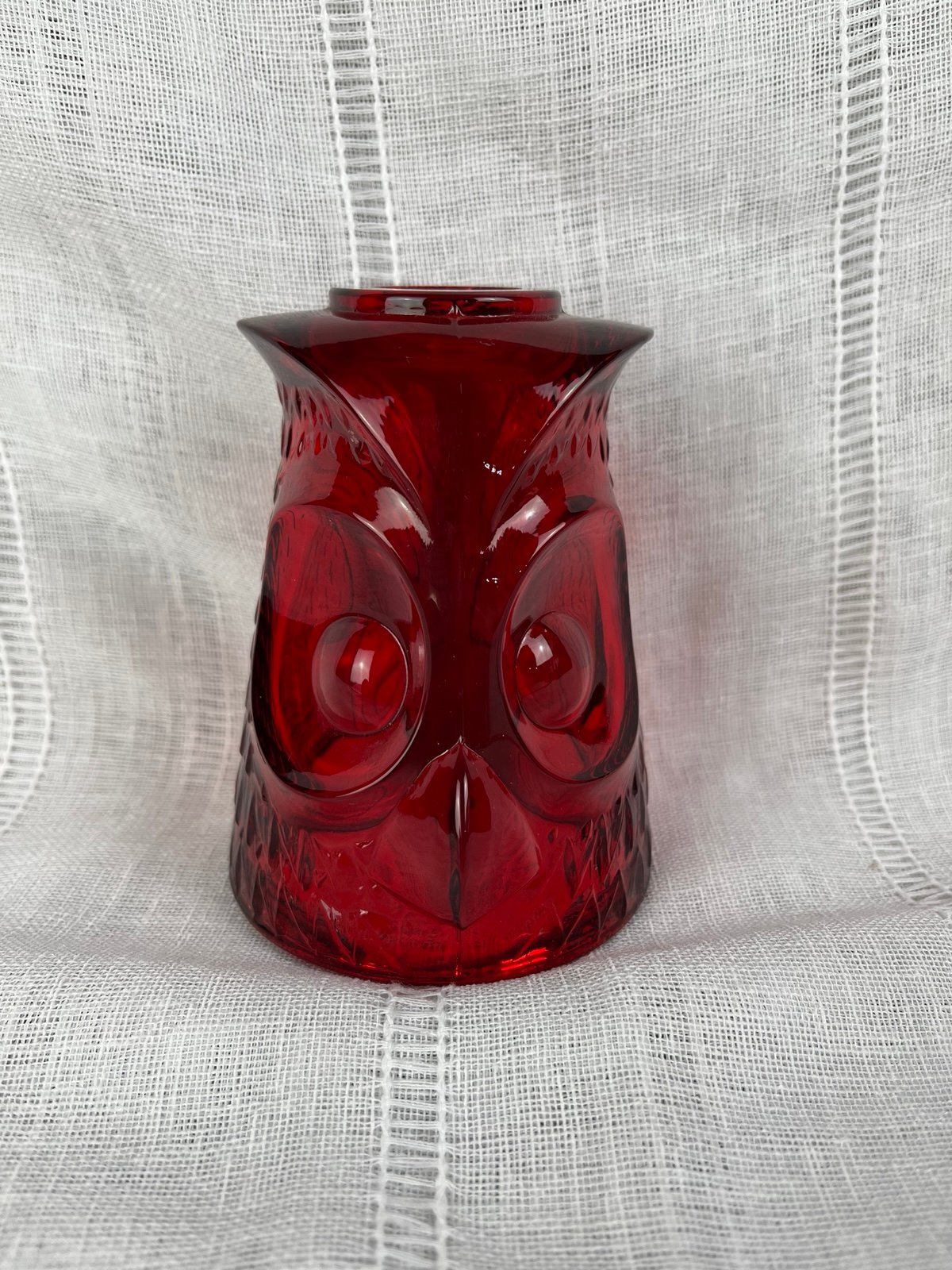 Viking Ruby Red Glass Owl Fairy Lamp-Top Only