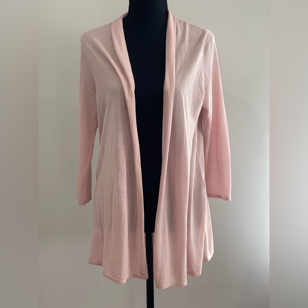 New J.Jill M Wearable Collection Rosewater Pink Open-Front Cardigan 222