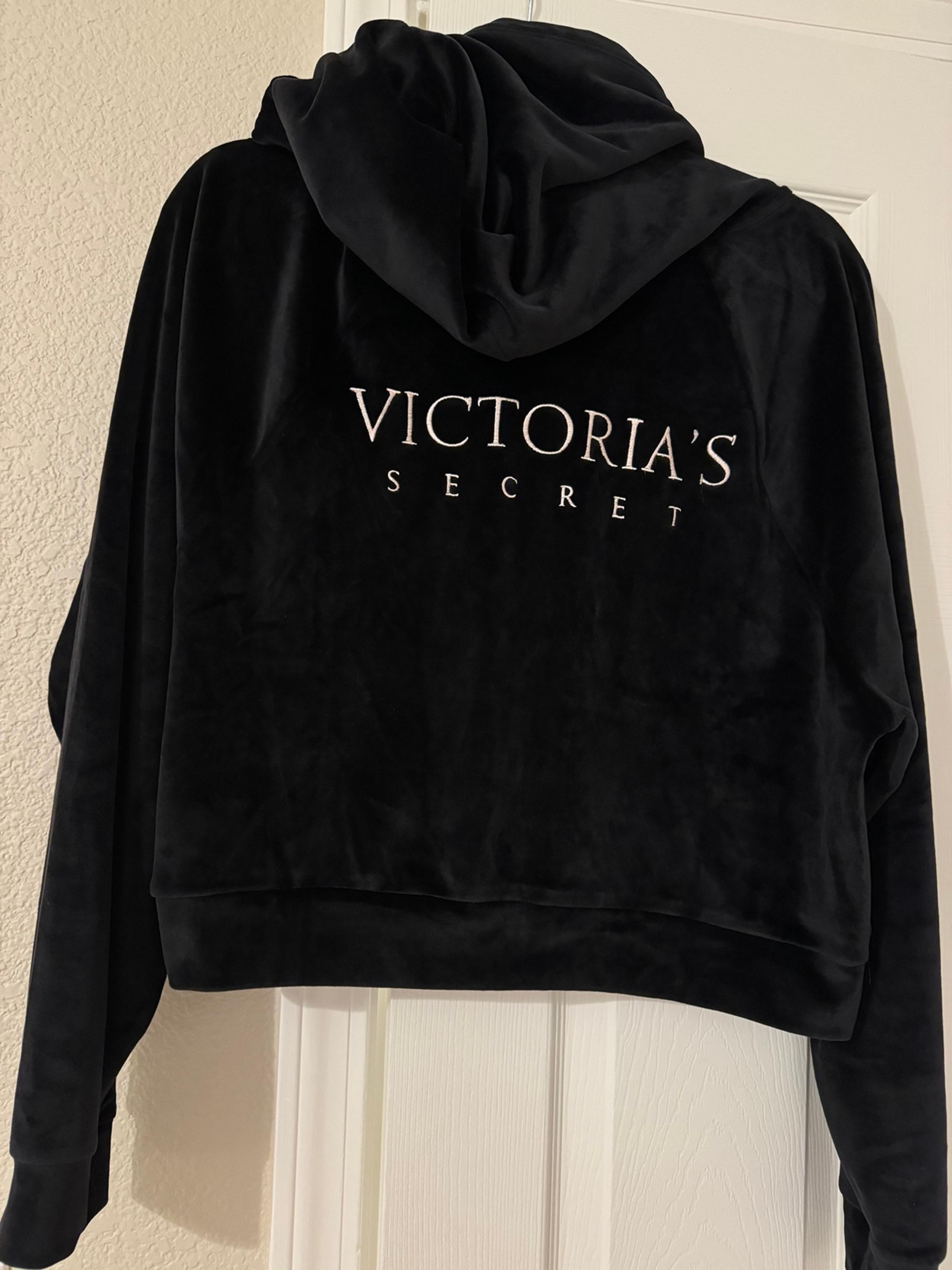 Victoria's Secret cropped velvet hooded sweater