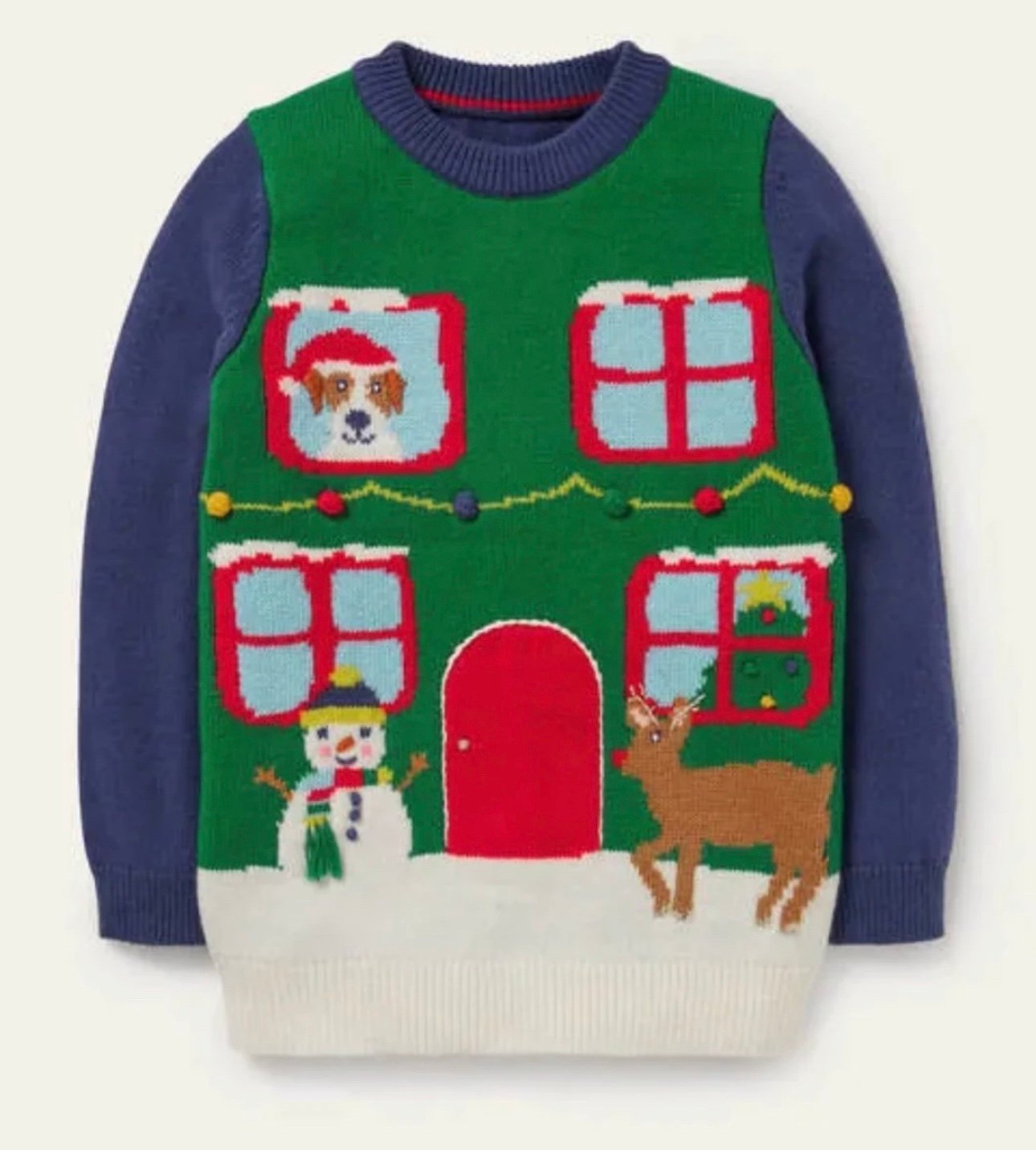 Mini Boden Festive Graphic Crew Sweater 6/7