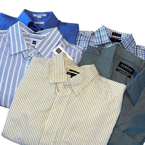 GAP George Geoffrey Beene Black Brown Men’s Bundle Long Sleeve Button Down Shirt