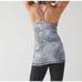 LULULEMON ATHLETICA Power Y Tank In Luon Spray Jacquard White Black Size 6