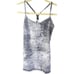 LULULEMON ATHLETICA Power Y Tank In Luon Spray Jacquard White Black Size 6