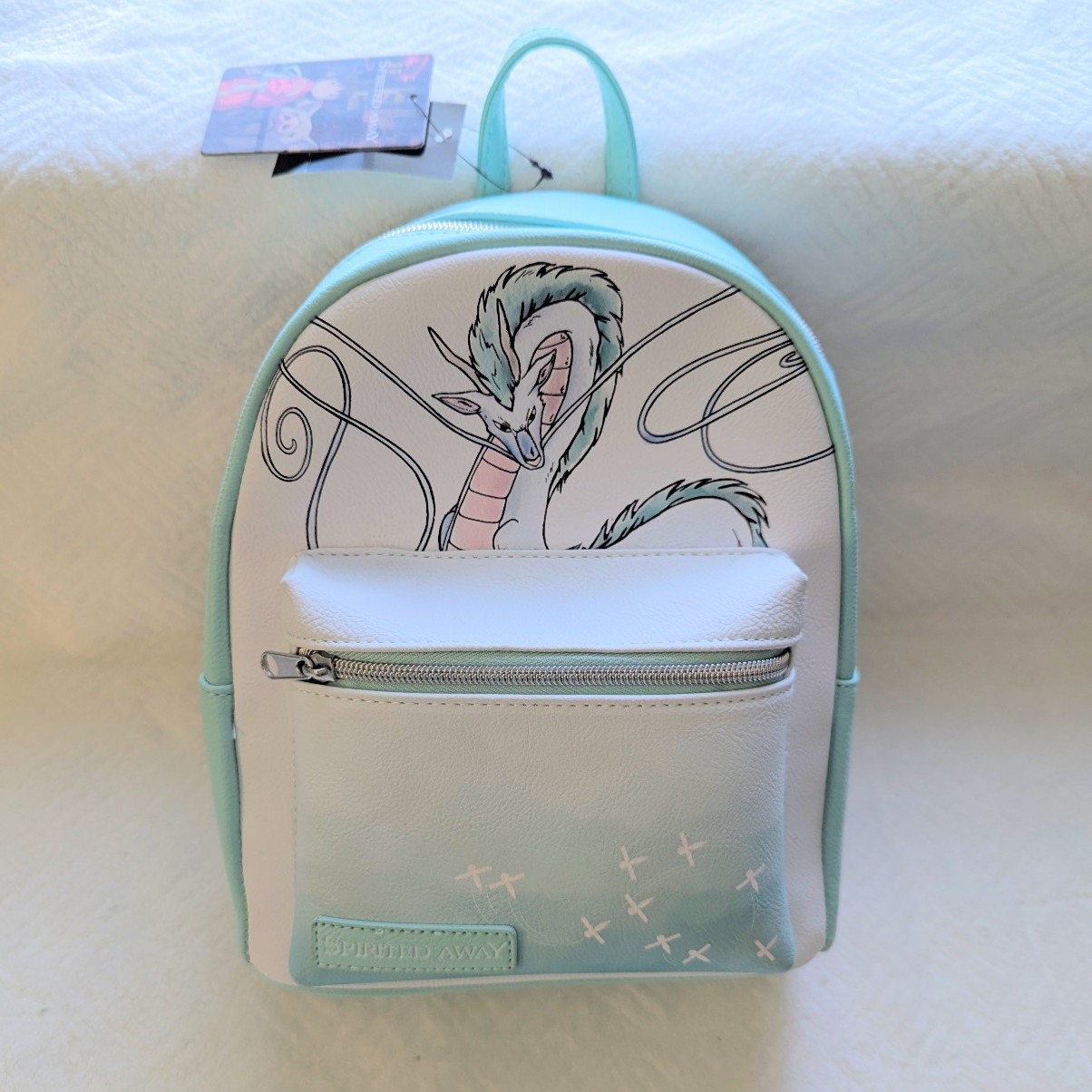 NEW Loungefly Studio Ghibli Spirited Away Haku Pastel Watercolor Mini Backpack