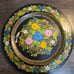 Handpainted Floral And Bird Wooden Plate With Wall Hanger, Unique One Of A Kind