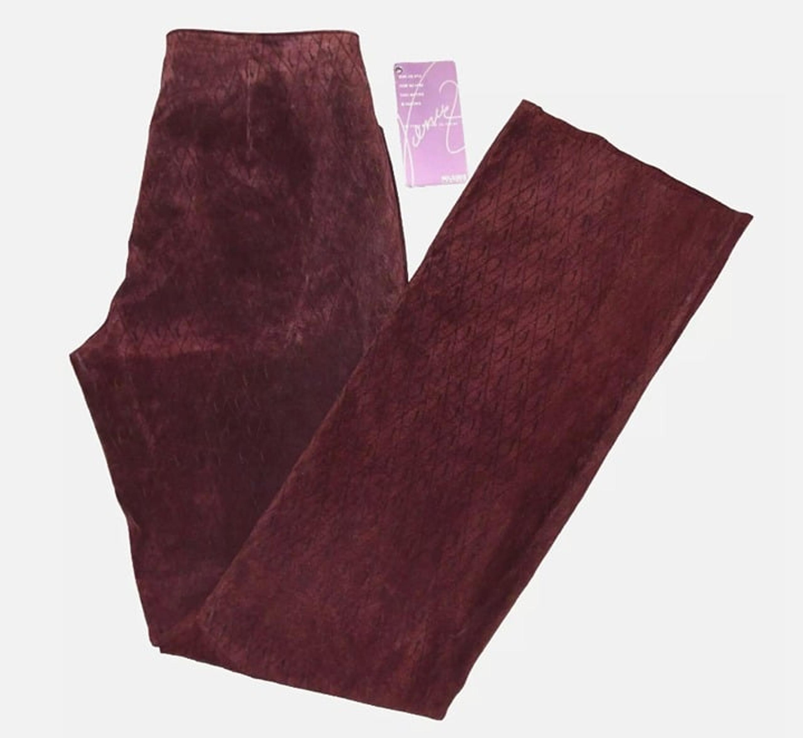 New WILSONS LEATHER Venus Williams Leather Suede Red Printed Pants Size 8