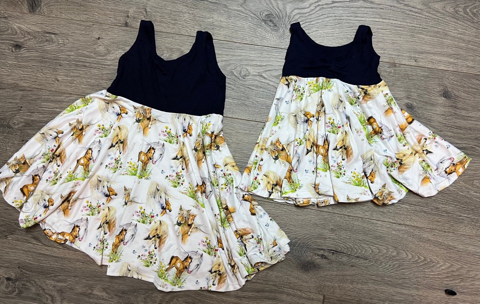 Matching sister Toddler & Baby Horse Twirl Dress